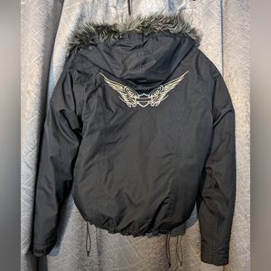 3 in 1 Harley Davidson Cream and Black Jacket with inside shell